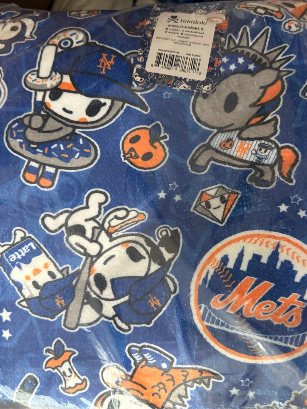 NY Mets tokidoki 60" × 50" Plush Blanket - new